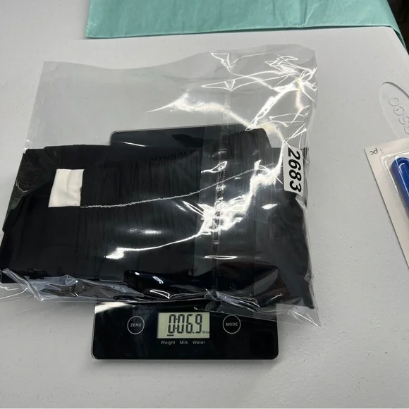 Ozai N Ku Wide Leg Pants Ribbon Appliqué Asymmetric Cutout Hem Zip Elastic Waist - Picture 16 of 16